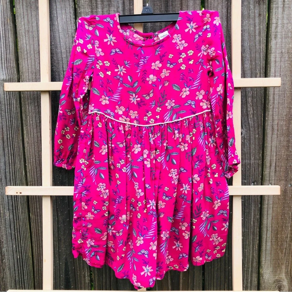 OSH KOSH B'GOSH Little Girls 4T L/S Dress Dainty Flowers